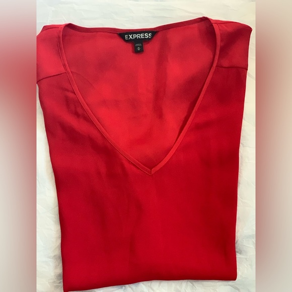 Express Red Satin Top Size M - Picture 4 of 6